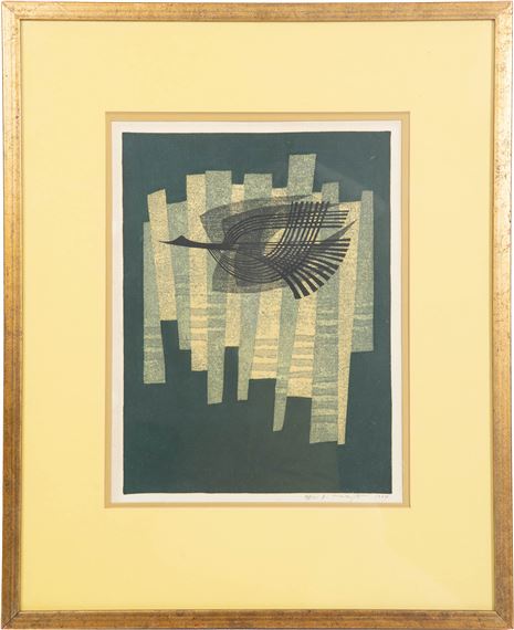 Abstract Woodblock by Fumio Fujita, 1933