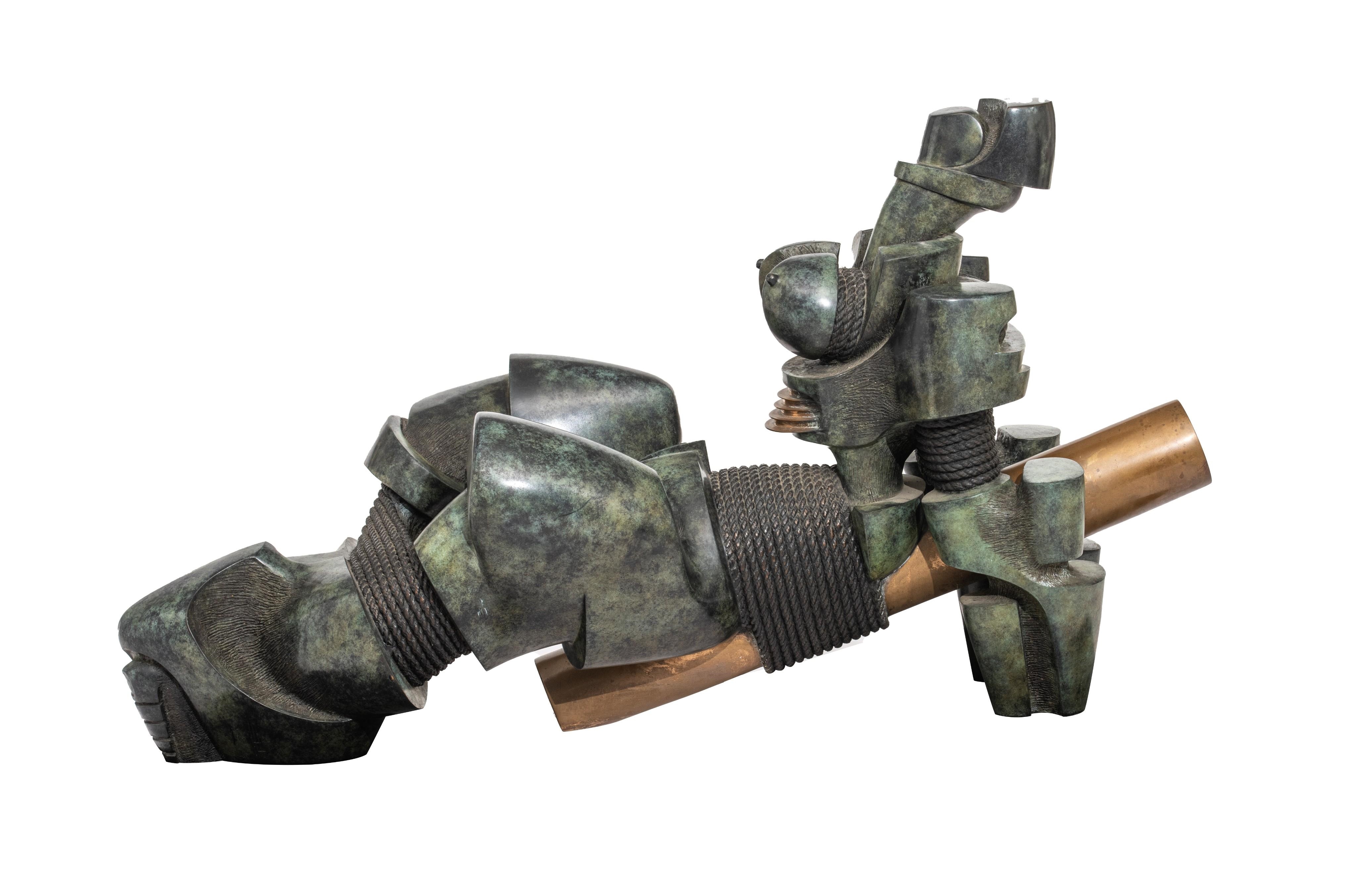 Artwork by Henri Lannoye, Bounded, Made of patinated bronze