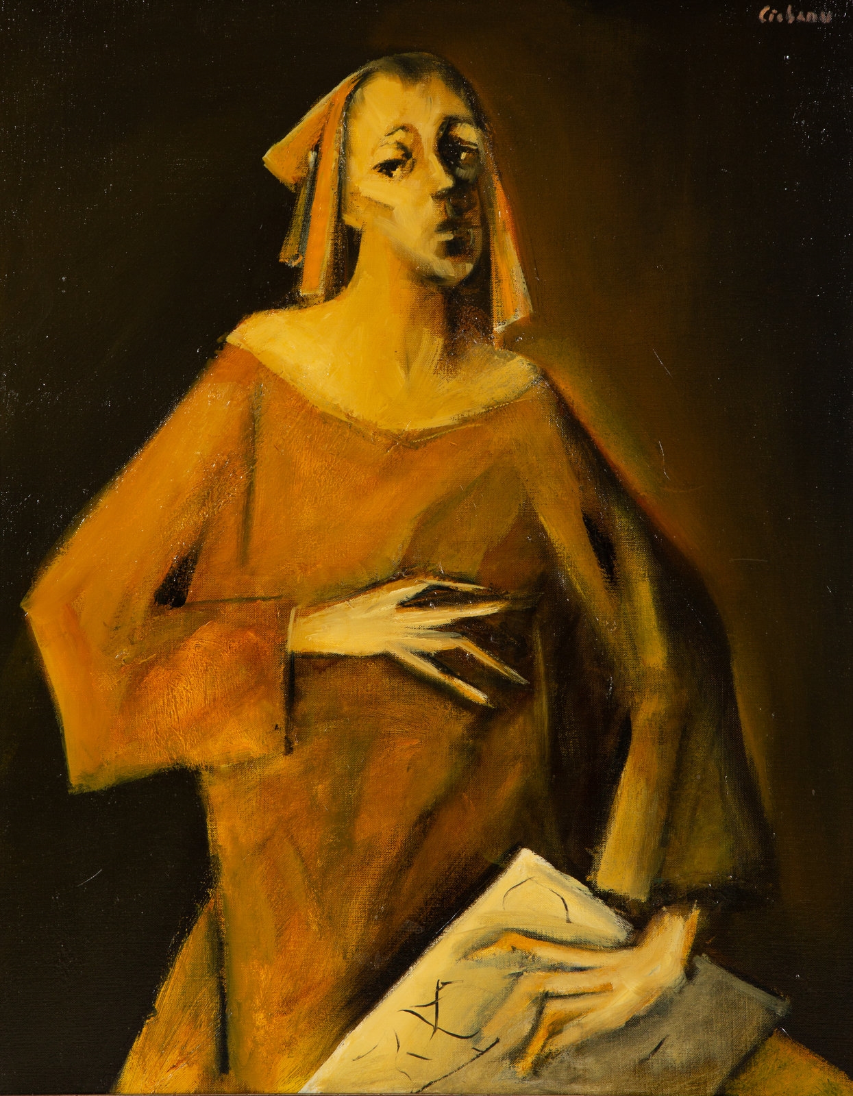 Artwork by Mircea Ciobanu, Portrait of a Lady, Made of oil on canvas