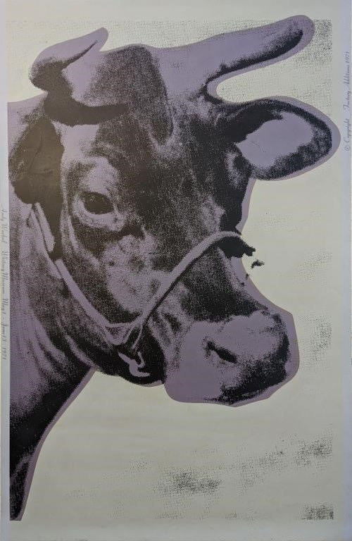 Andy Warhol, Rare Andy Warhol Whitney Museum, Cow, 43 x 29 (1971)