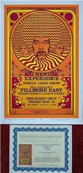 Jimi Hendrix Experience by David Byrd COA 22 x 14" - David Edward Byrd