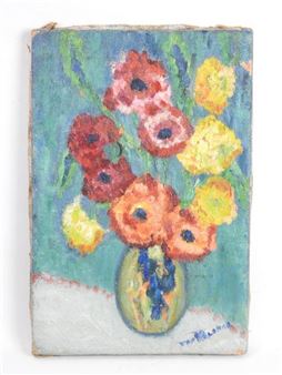 Still life with a vase of flowers - Henriette Korner