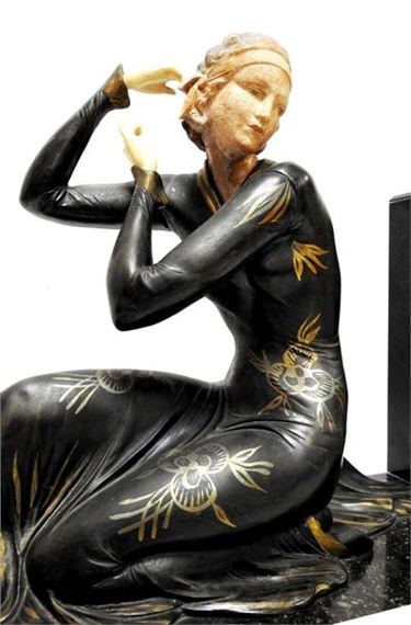 Demetre H. Chiparus | Art deco style clock in hard stone and black ...