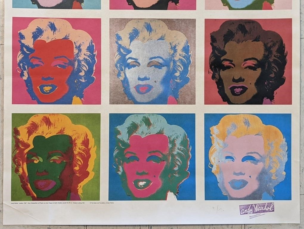 Andy Warhol | Rare Andy Warhol 1967 Marilyn Monroe 30 x 22 (1967 ...