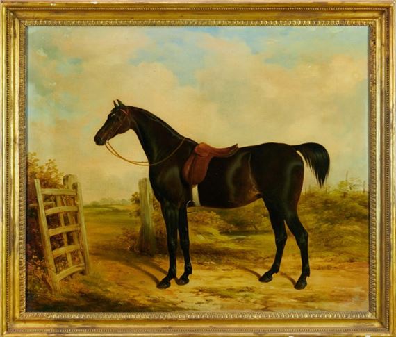 Dark Bay Hunter in Landscape by William Barraud
