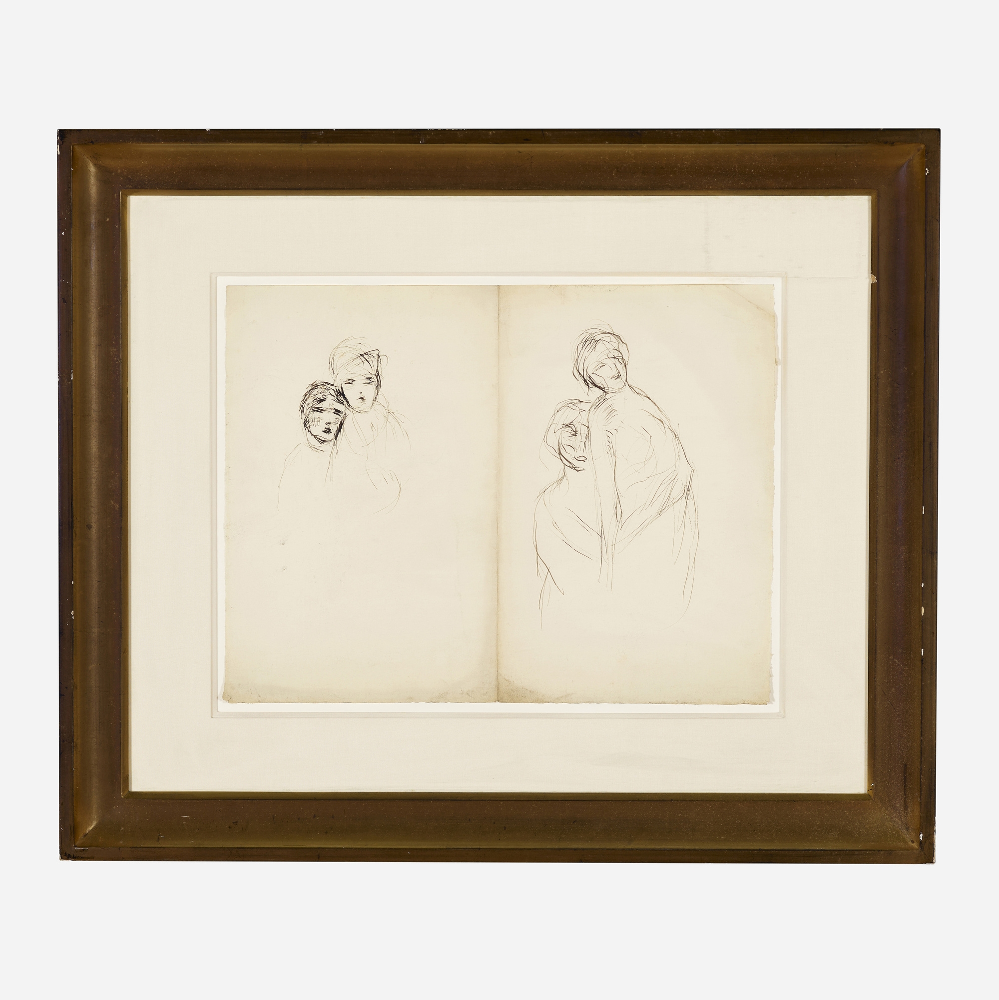 Artwork by Arthur Beecher Carles, Double Study Artist's Wife and Daughter, Made of ink on paper