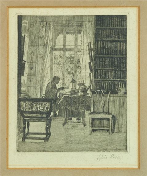 Sir Edmund Gosse in his study by Sylvia Gosse