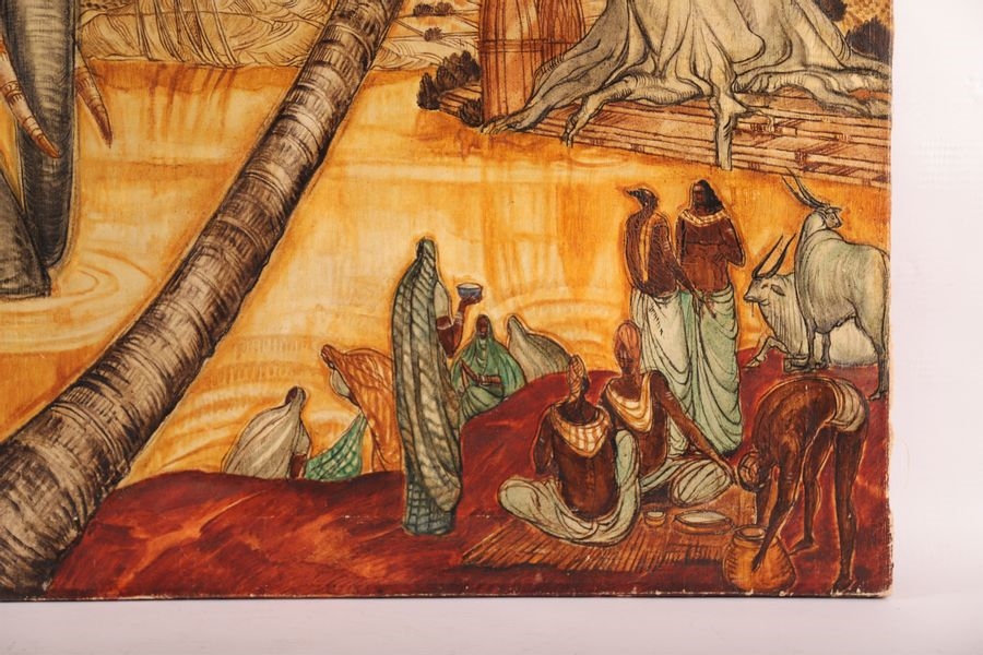 Artwork by André Maire, The sacred elephants in Madurai, Made of Oil on canvas