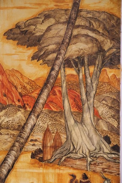 Artwork by André Maire, The sacred elephants in Madurai, Made of Oil on canvas