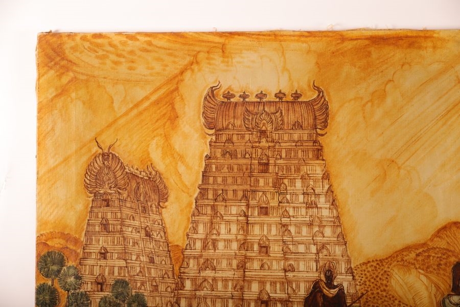 Artwork by André Maire, The sacred elephants in Madurai, Made of Oil on canvas