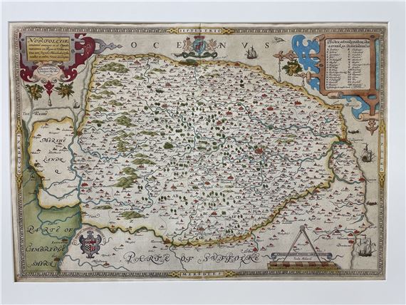 Christopher Saxton | Map of Norfolk, the first map ever produced of ...