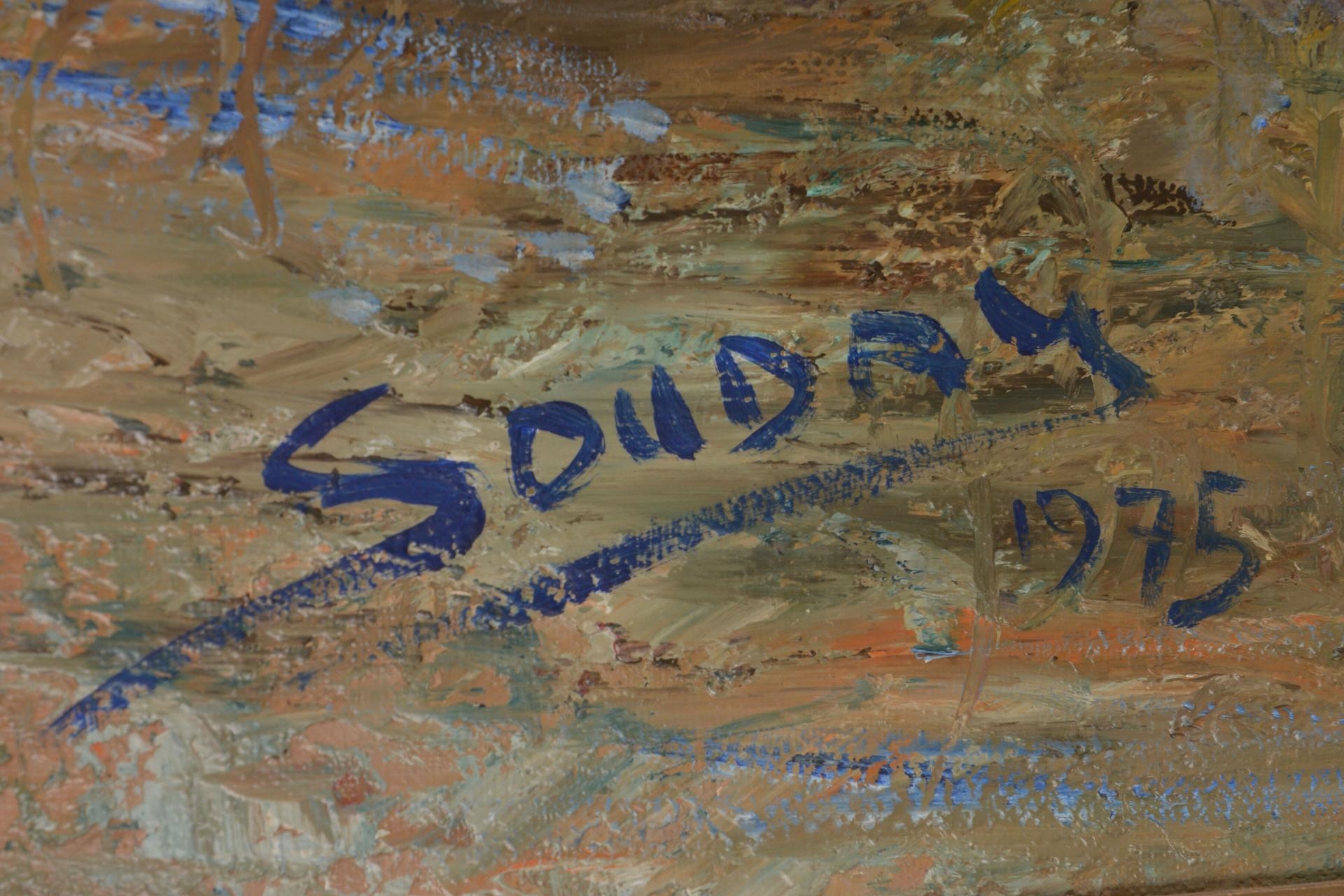 Artwork by Patrick Souday, LE CLOCHARD ET SA POUSSETTE, Made of Oil on canvas