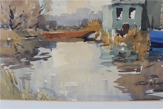 Edward Wesson | River Landscape; together with a copy of 'The Art of ...