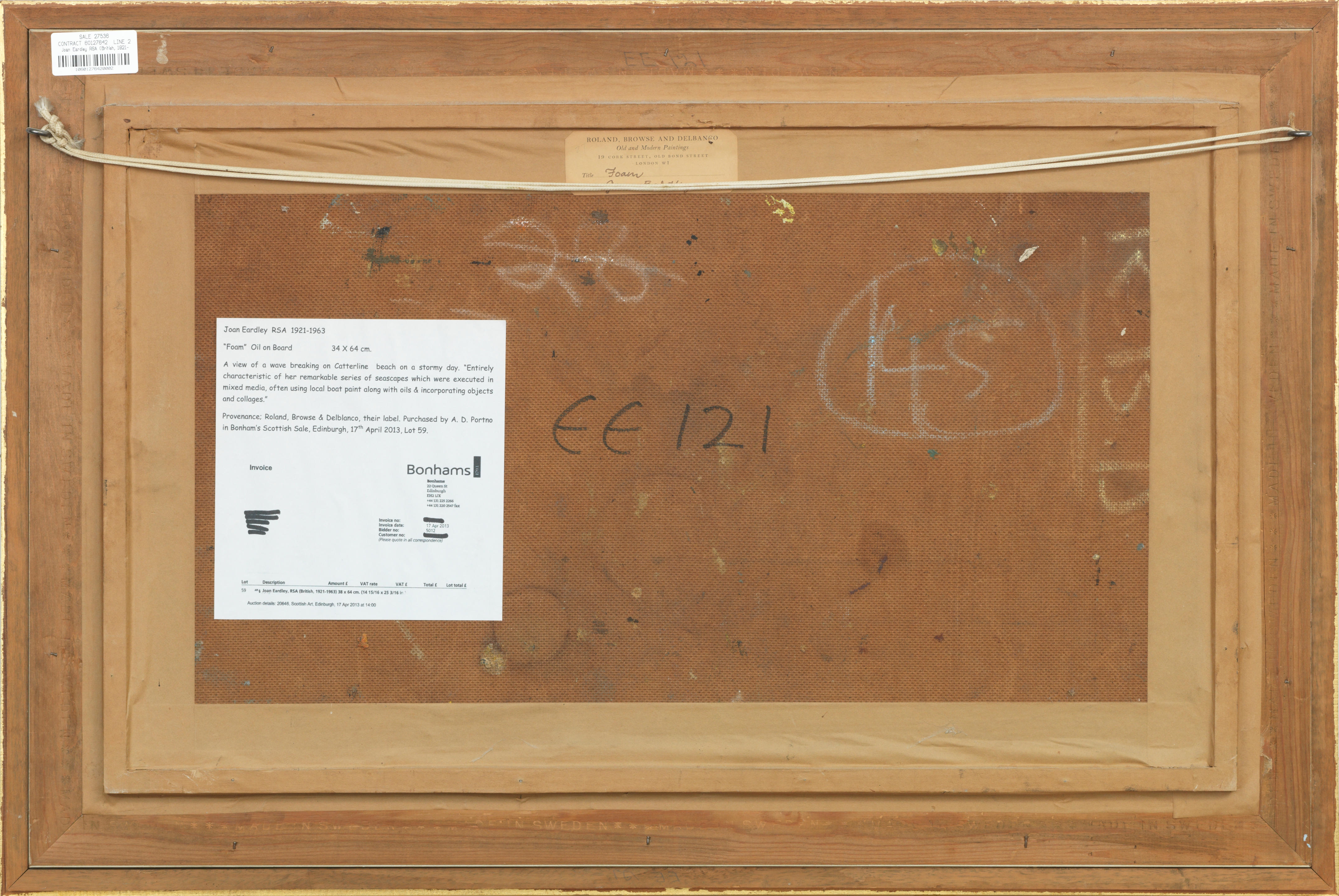 Artwork by Joan Kathleen Hardy Eardley, Foam, Made of oil on board