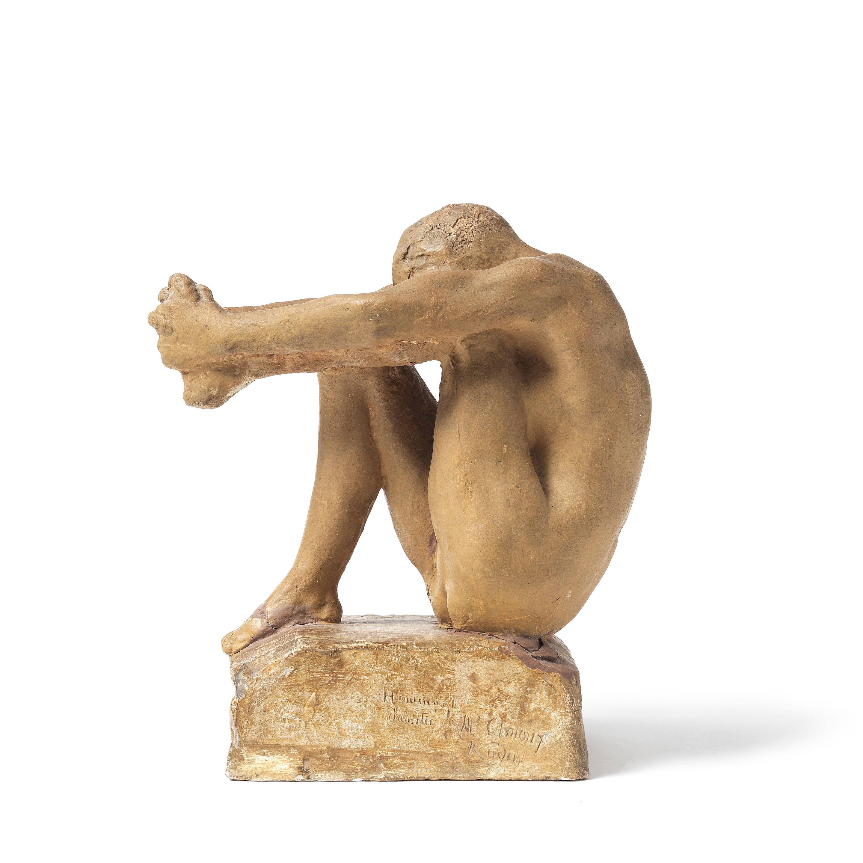 Désespoir, agrandissement; Maquette sur base rectangulaire by Auguste Rodin, Conceived circa 1881-1885, this plaster version executed circa 1890