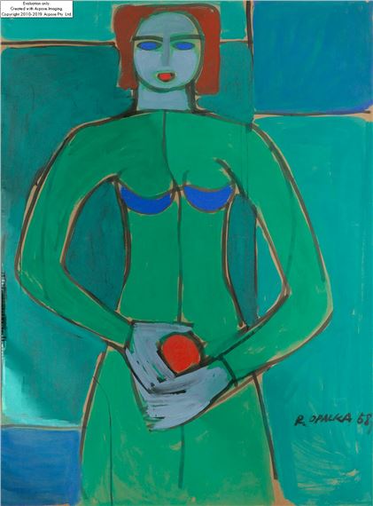 Nude with an Orange by Roman Opalka, 1958