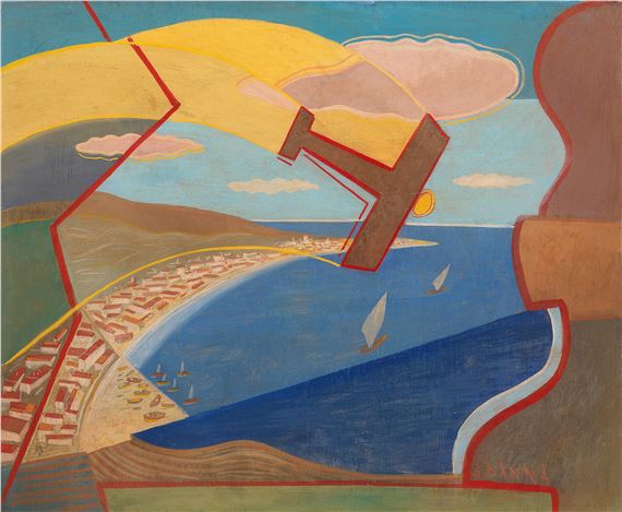 Virata su Capo d'Orlando (recto); Studio dei pesci (verso) by Giulio d’Anna, Painted circa 1935-1936