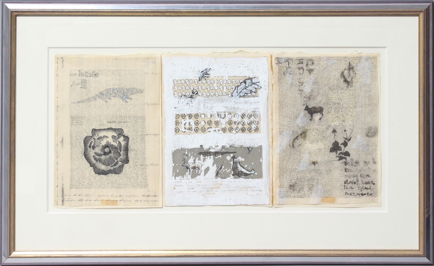 Artwork by Włodzimierz Szymański, Triptychon, Made of Collaged gouache/ink/paper