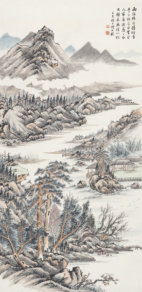 Artwork by He Rumu, Lin Luan after the rain, Made of texture on paper