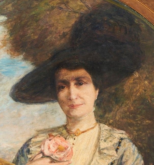 Artwork by Clovis Cazes, Portrait de Madame Elisabeth Senac, Made of Oil on canvas