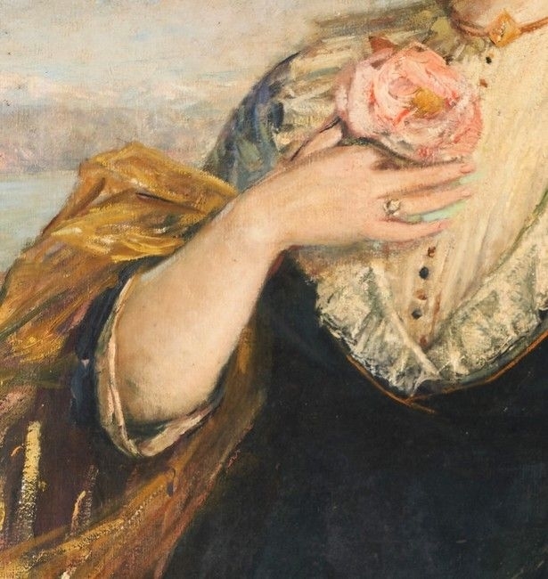 Artwork by Clovis Cazes, Portrait de Madame Elisabeth Senac, Made of Oil on canvas