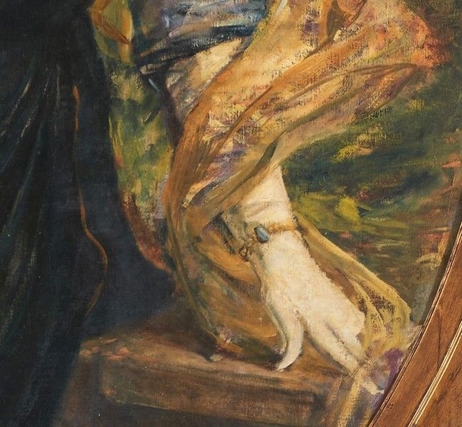 Artwork by Clovis Cazes, Portrait de Madame Elisabeth Senac, Made of Oil on canvas