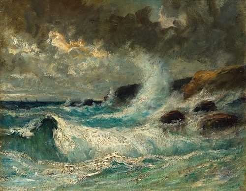 Sea surf by Gustave Courbet