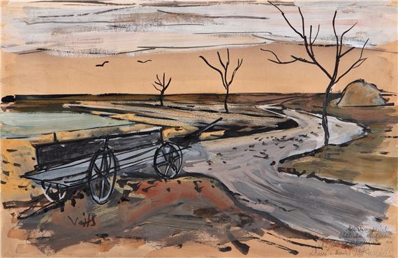 Krajina s povozem by Vojtěch Sedláček