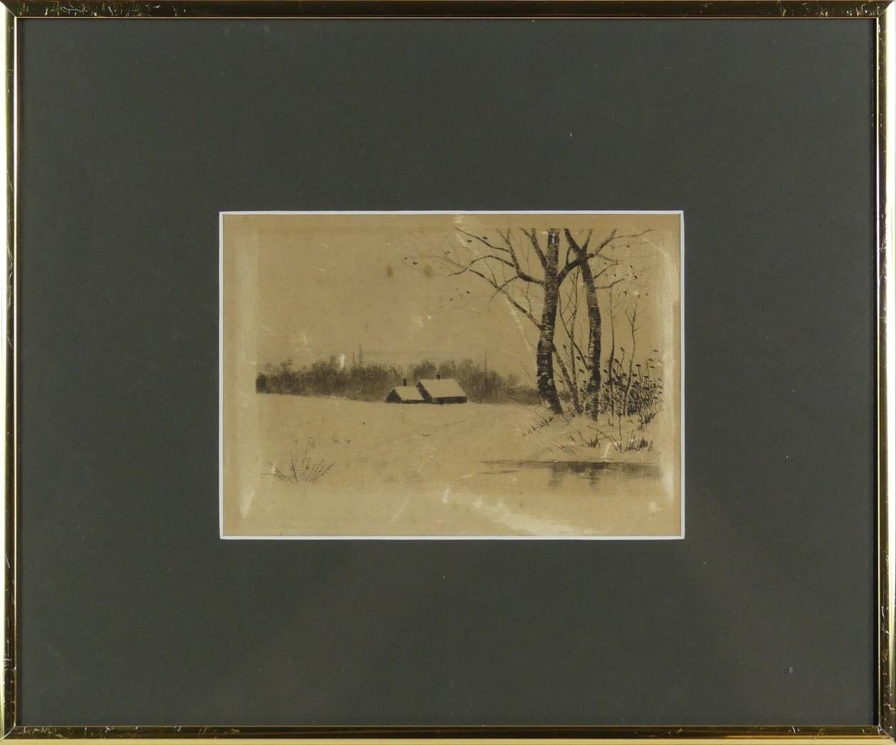 Louis Kinney Harlow Pair vintage etchings on silk MutualArt