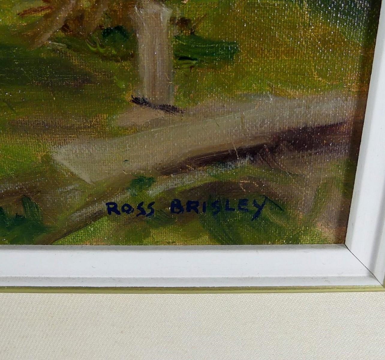 Artwork by Ross Brisley, Farmyard Near Lake Kamaniskeg, Made of oil on board