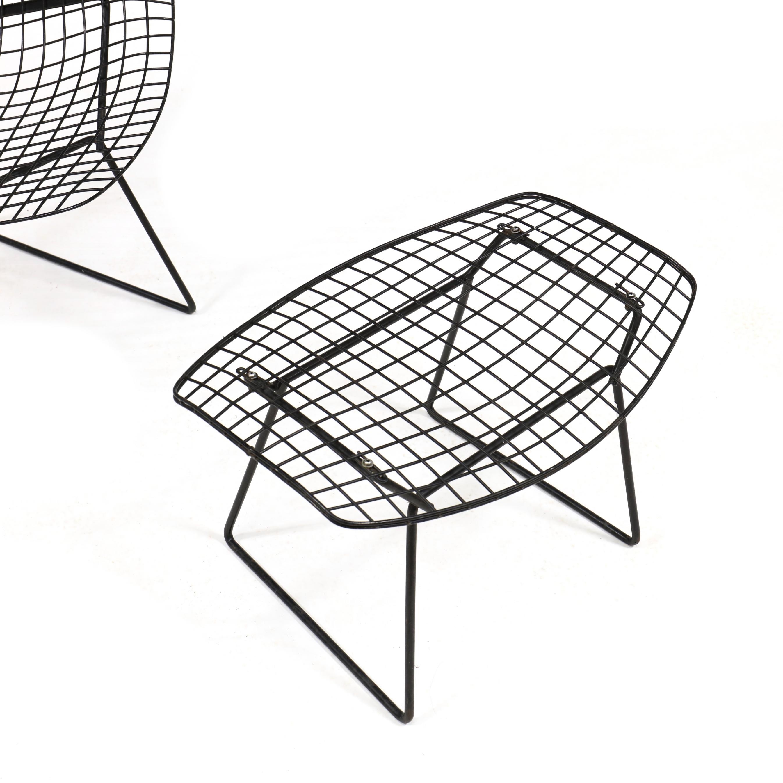 Harry Bertoia Wire Diamond Chair and Ottoman MutualArt