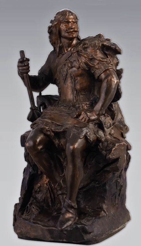 Artwork by Alajos Stróbl, Toldi, Made of Bronze sculpture