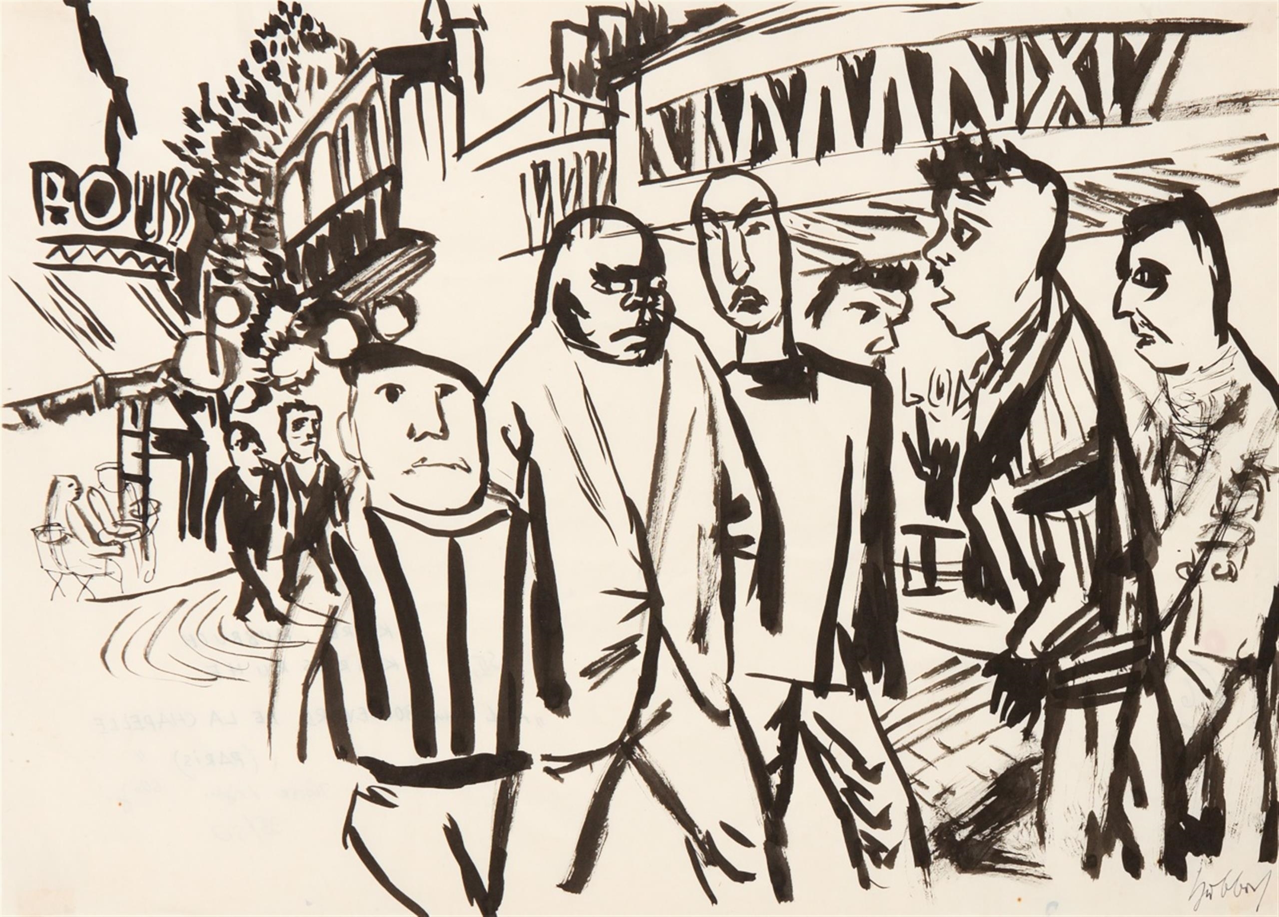 Karl Hubbuch | ON THE BOULEVARD DE LA CHAPELLE | MutualArt