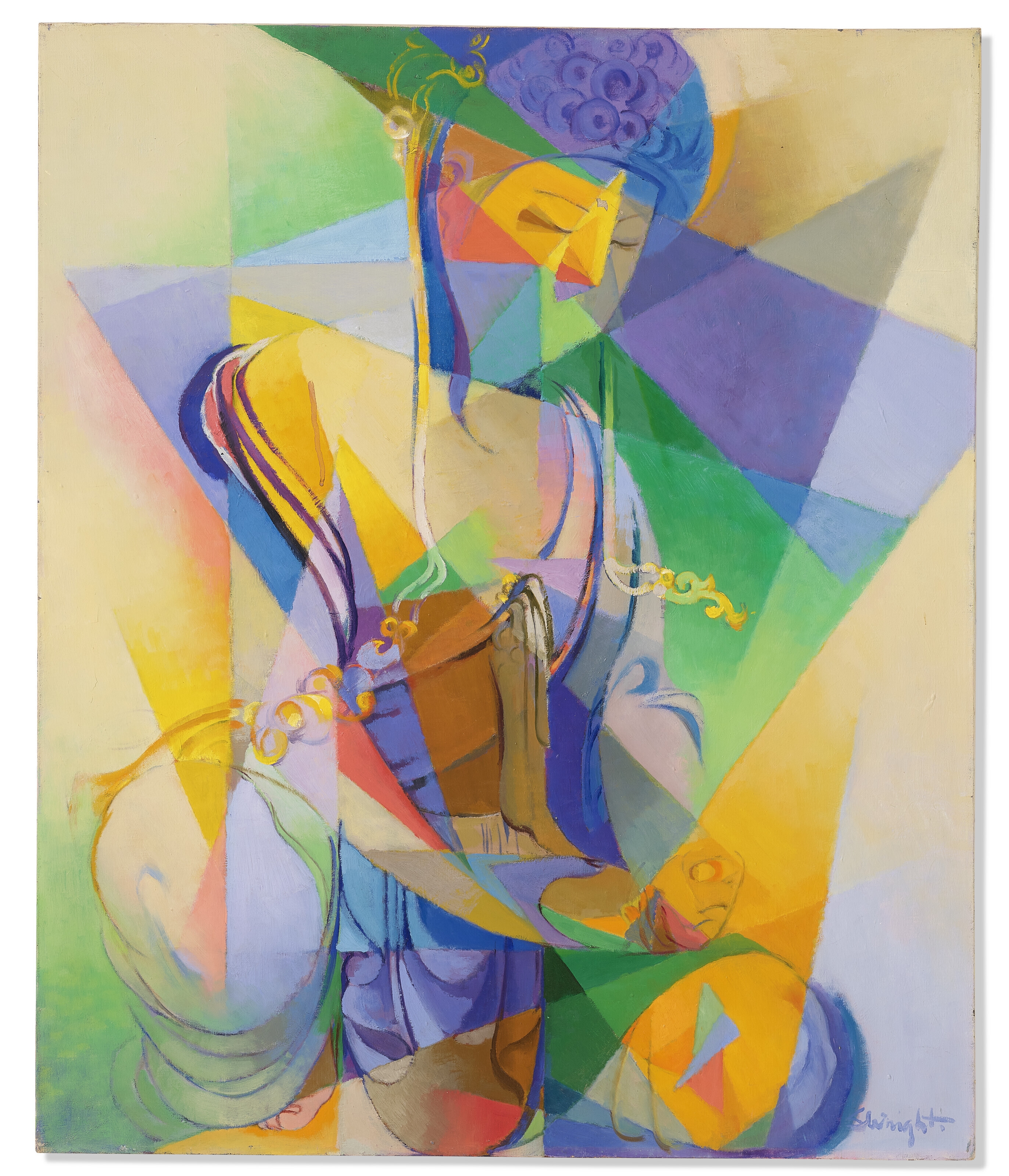 Artwork by Stanton MacDonald-Wright, Shō Kannon, Made of oil on canvas