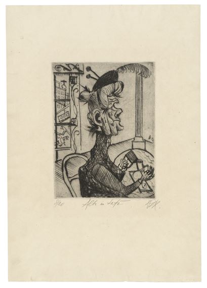 Alte im Café, from: Radierwerk I by Otto Dix, 1920