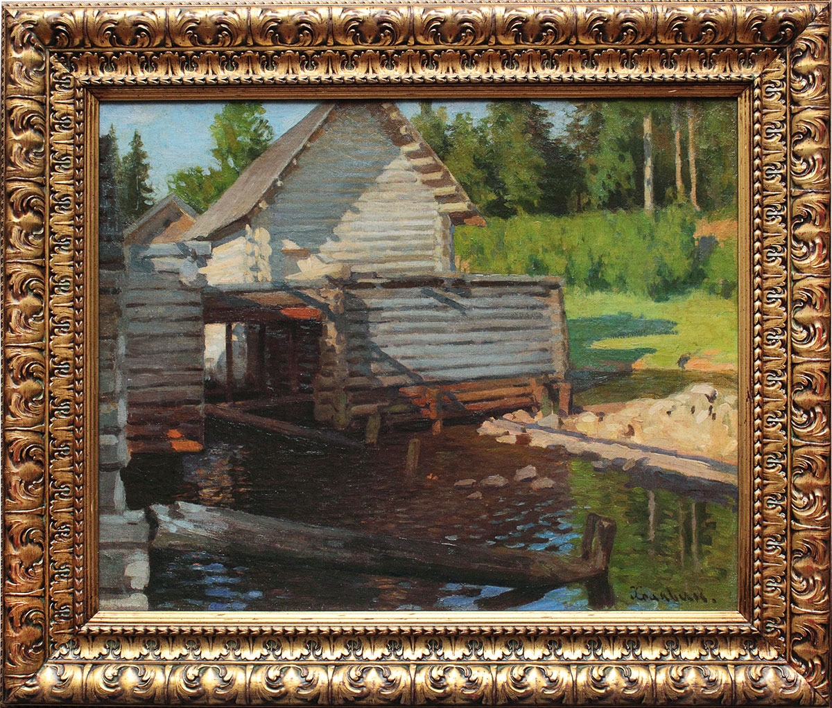 Artwork by Nikolai Kulbin, At the mill, Made of Oil on canvas