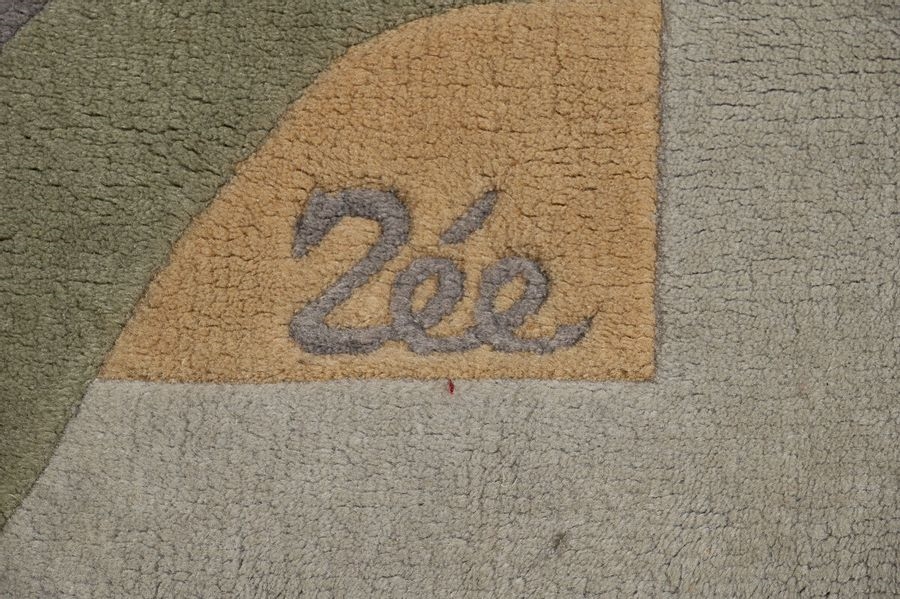 Artwork by Paulette Nee, Lagoon., Made of Wool carpet with geometric patterns.