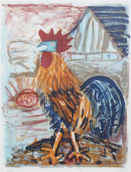 Hahn (vor der Scheune) by Otto Dix, 1968