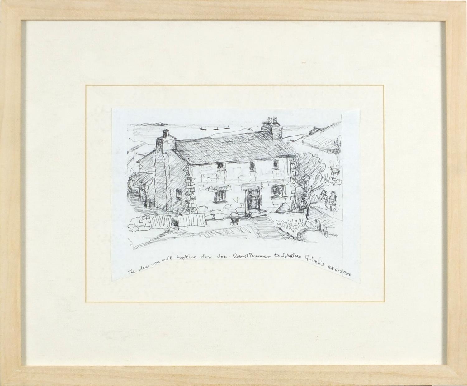 Artwork by Robert Brennan, The place you are looking for, Made of pen, ink and watercolour, mounted and