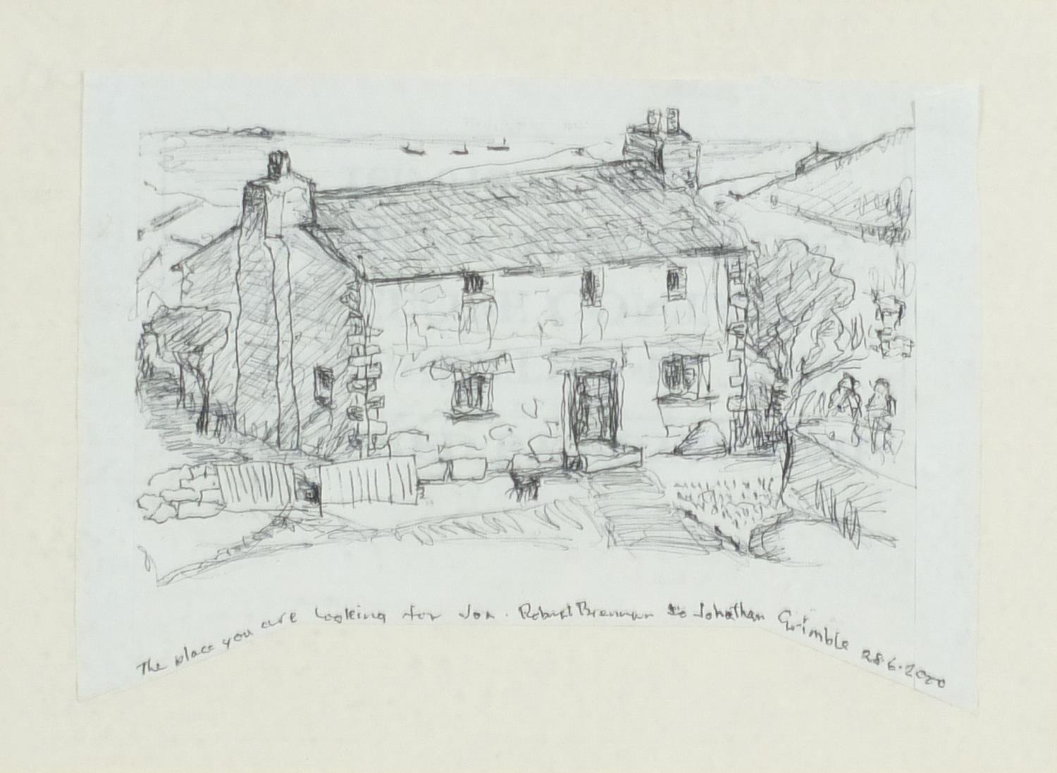 Artwork by Robert Brennan, The place you are looking for, Made of pen, ink and watercolour, mounted and