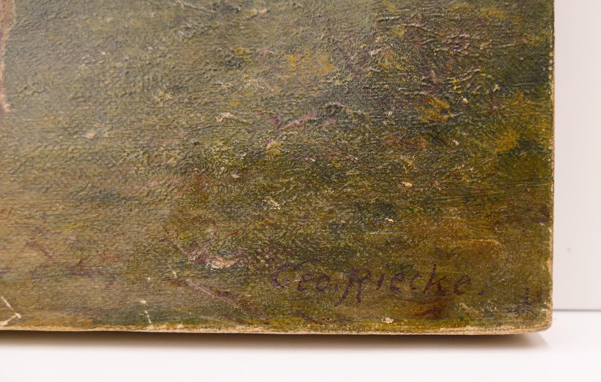 George Riecke | FLOCK OF SHEEP WITH SHEPARD | MutualArt