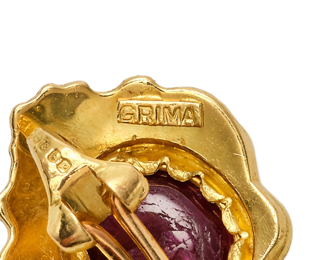 Artwork by Andrew Grima, Pair of Ruby and Diamond Earrings, Made of Ruby and Diamond