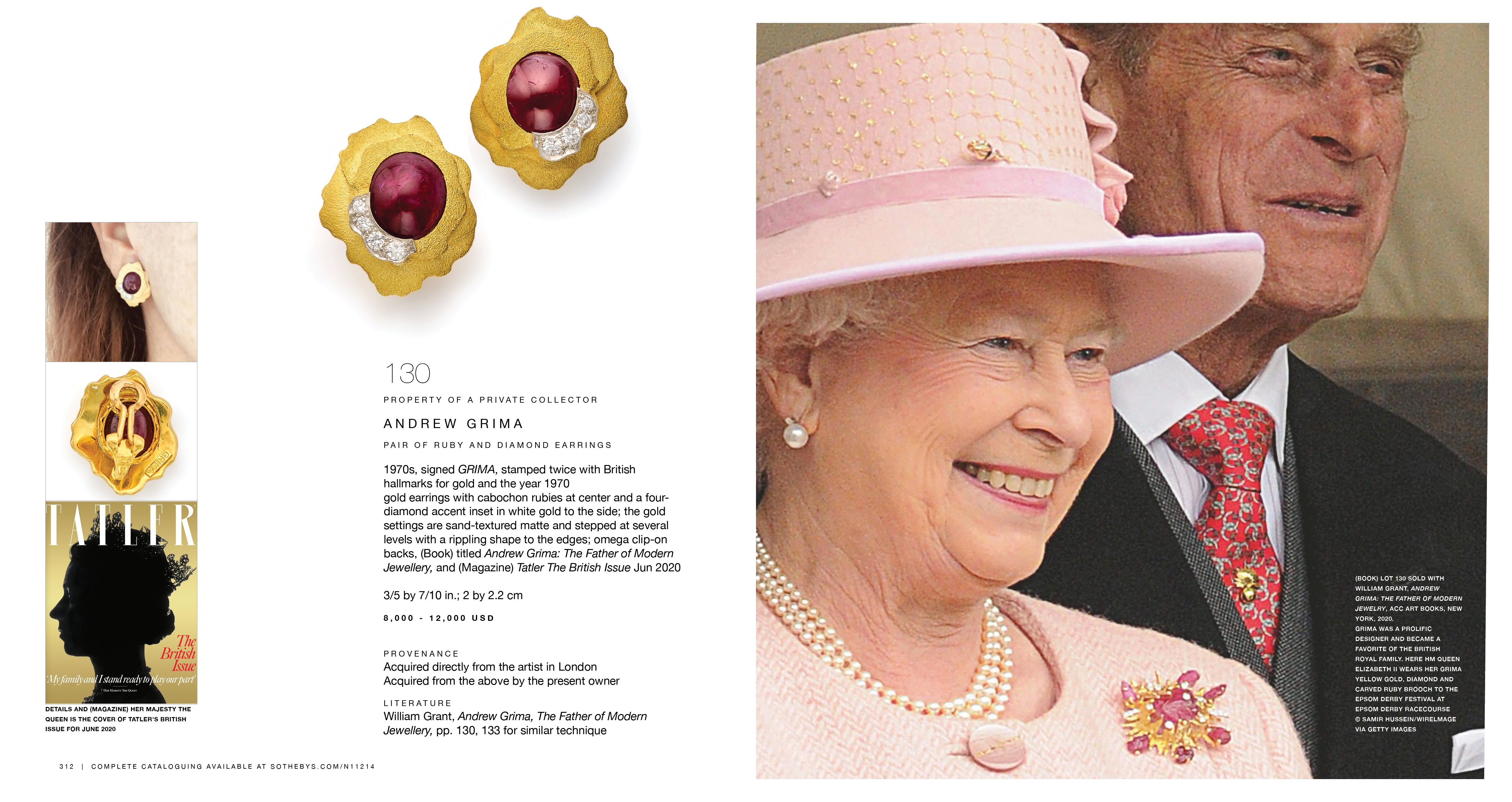 Artwork by Andrew Grima, Pair of Ruby and Diamond Earrings, Made of Ruby and Diamond