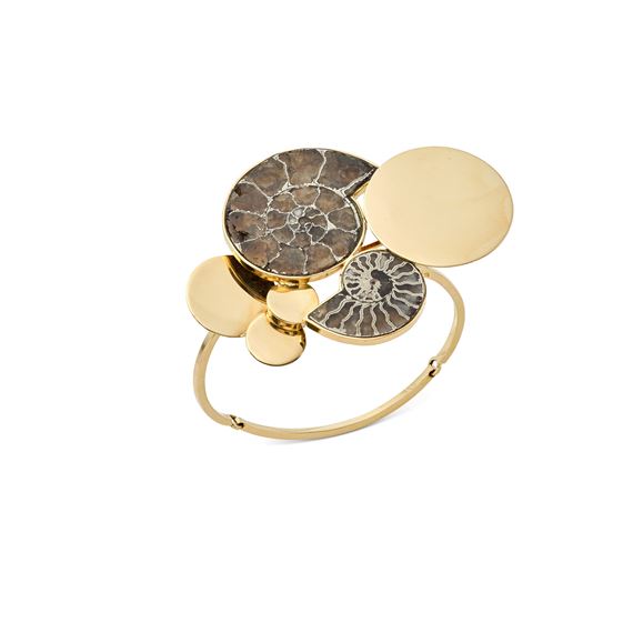 Gold and Ammonite Bracelet by Jean Vendome, circa 1985