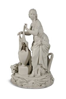 Belleek china first period figure of Erin otherwise titled ''Erin Awakening from Her Slumbers'' - William Boyton Kirk