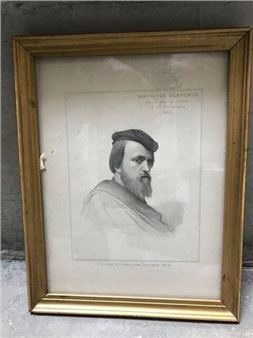 "After Flandrin's Self-Portrait Made in 1853" - Jacques Martial Deveaux