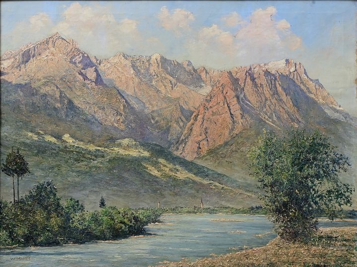 Artwork by Walter Thamm, Loisachtal bei Garmisch, Made of Oil on canvas