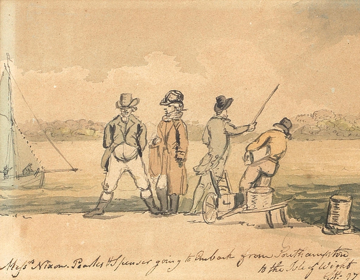 John Nixon A group of 14 watercolours depicting views on the Isle of