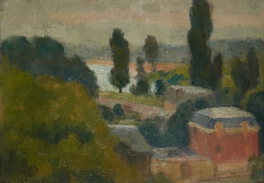 Octave Linet | House with a red façade | MutualArt