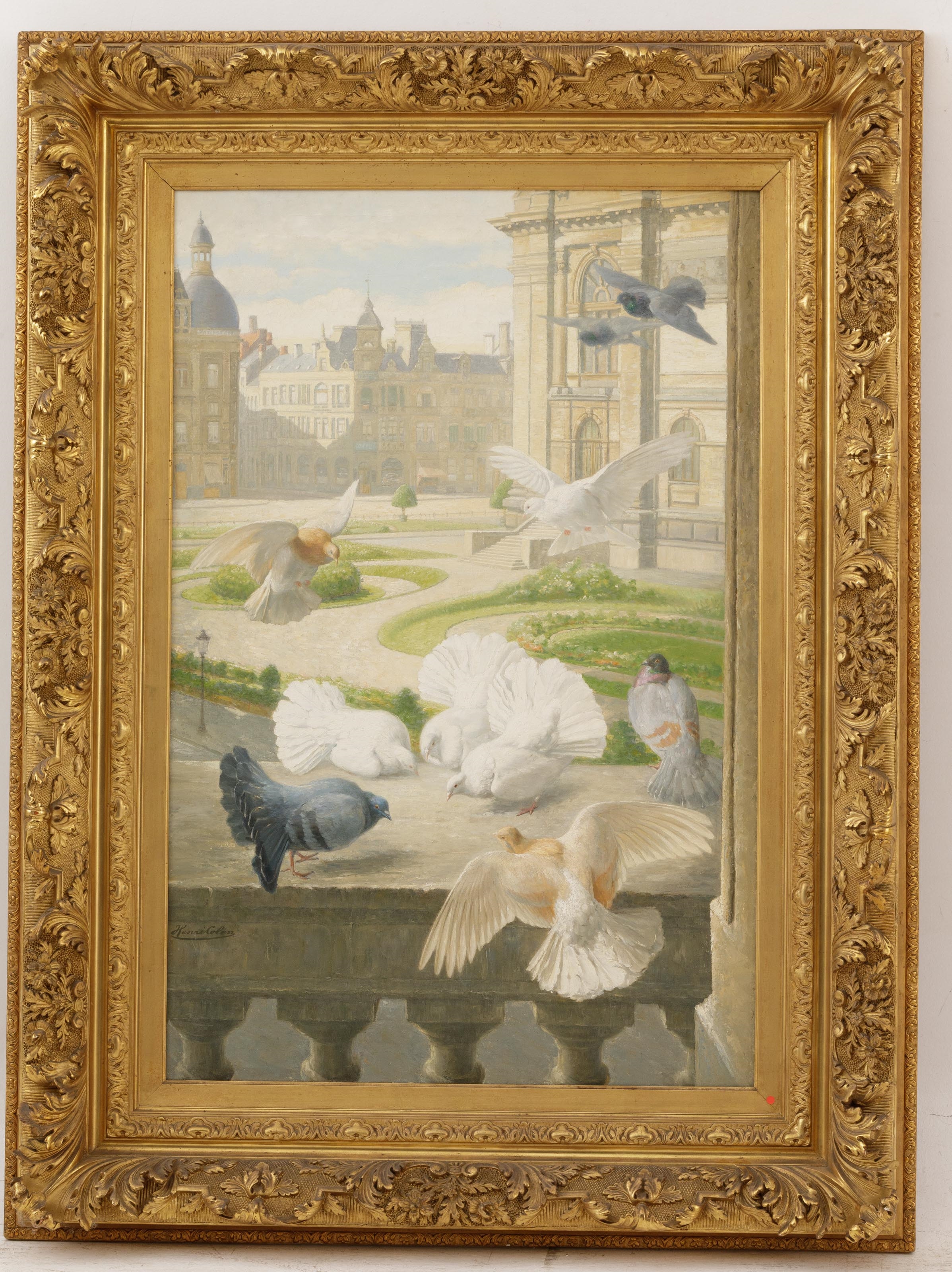 Henri Colen | Pigeons at the Antwerp Royal Museum of Fine Arts' garden ...